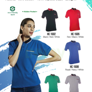 HC15 UNISEX CVC HONEYCOMB Tipped Collar & Cuff Polo Shirt