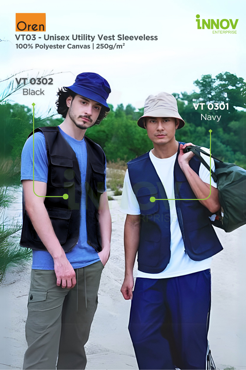 VT03 - Unisex Utility Vest Sleeveless