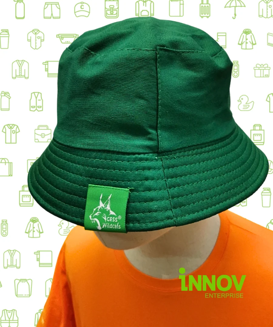 Custom Reversible Polyester Twill Bucket Hat_Full View_Plain Side_Embroidery Tag_GESS