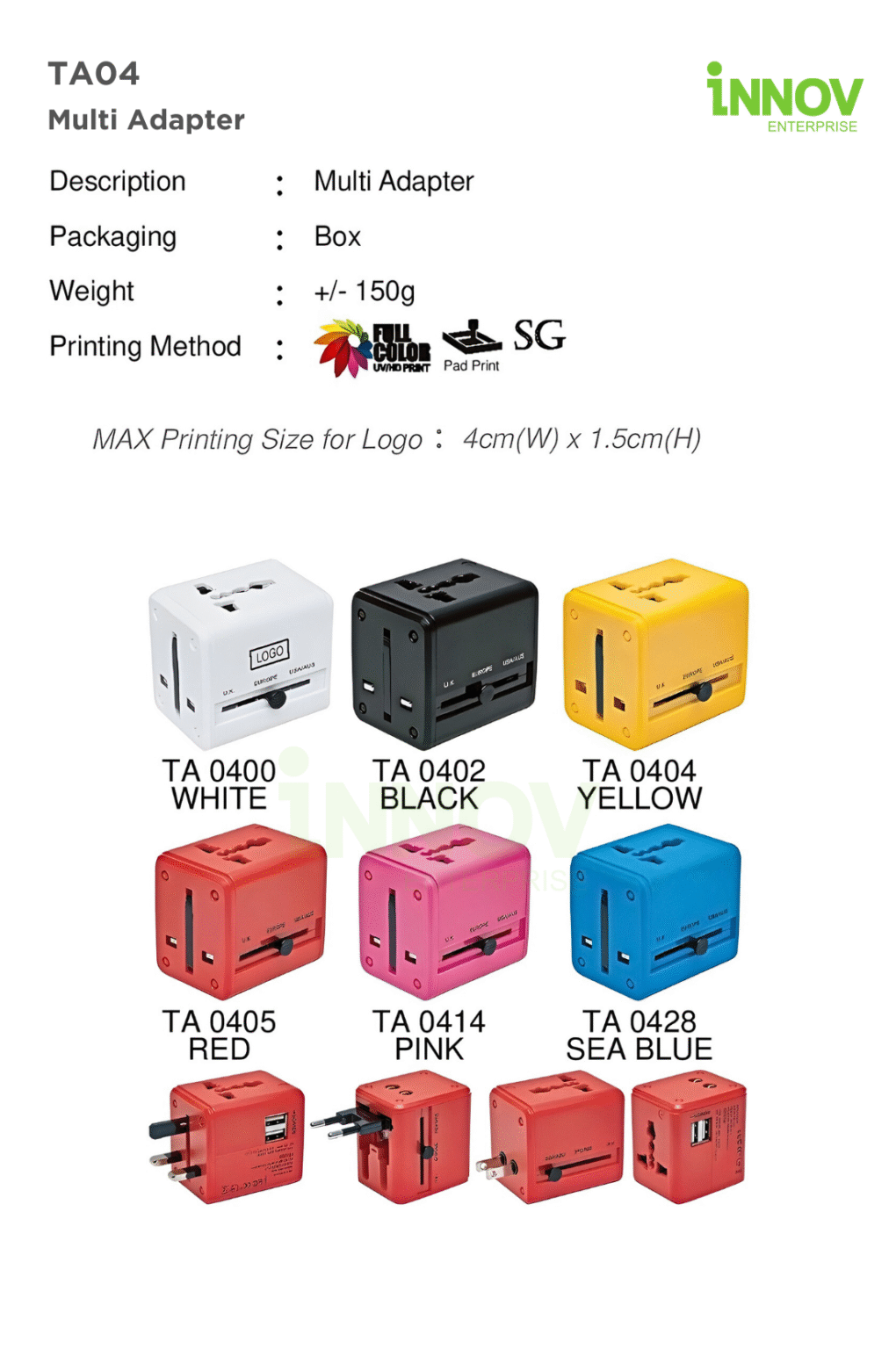 Universal Travel Adapter Sinagpore | Compact Multi-Plug Adapter with ...